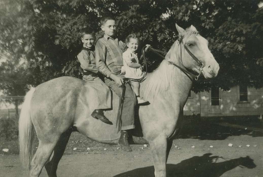 Wahl, Dawn, Iowa History, Farms, horse, history of Iowa, Portraits - Group, Iowa, Waterloo, IA, Children, Animals