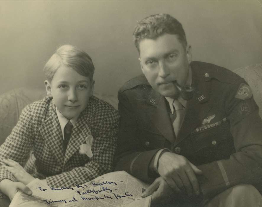 Iowa History, history of Iowa, Iowa, Portraits - Group, Families, pipe, McMurray, Doug, Webster City, IA, military, Children, Military and Veterans