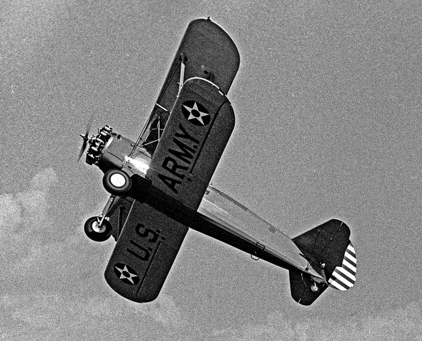 plane, airplane, Iowa History, Aerial Shots, army, Iowa, military, Military and Veterans, Motorized Vehicles, sky, Lemberger, LeAnn, Ottumwa, IA, history of Iowa, aircraft