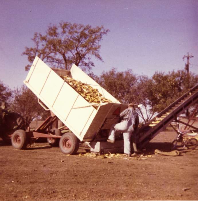 Carroll, IA, history of Iowa, Farming Equipment, Iowa, Soyer, Loretta, truck, Iowa History, Farms, Labor and Occupations, corn