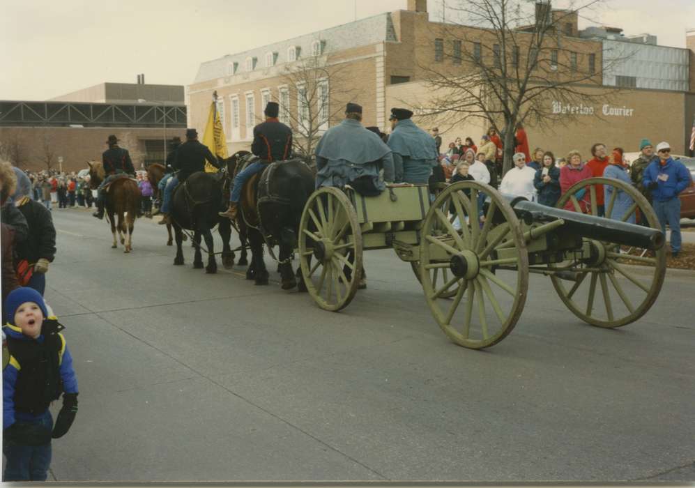 horse, Iowa History, Iowa, parade, carriage, waterloo courier, reenactors, Olsson, Ann and Jons, Main Streets & Town Squares, Military and Veterans, canon, Fairs and Festivals, Waterloo, IA, history of Iowa, civil war, Entertainment