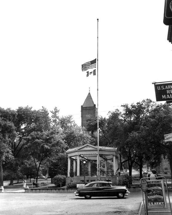 Main Streets & Town Squares, Lemberger, LeAnn, Prisons and Criminal Justice, Ottumwa, IA, Cities and Towns, Iowa, Iowa History, flag, history of Iowa, memorial