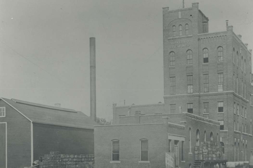 brick building, Cities and Towns, Businesses and Factories, Iowa History, Waverly, IA, Meyer, Sarah, Iowa, history of Iowa, smokestack