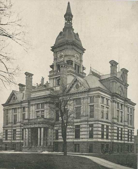 Cities and Towns, Shaulis, Gary, Iowa History, postcard, history of Iowa, Iowa, court house