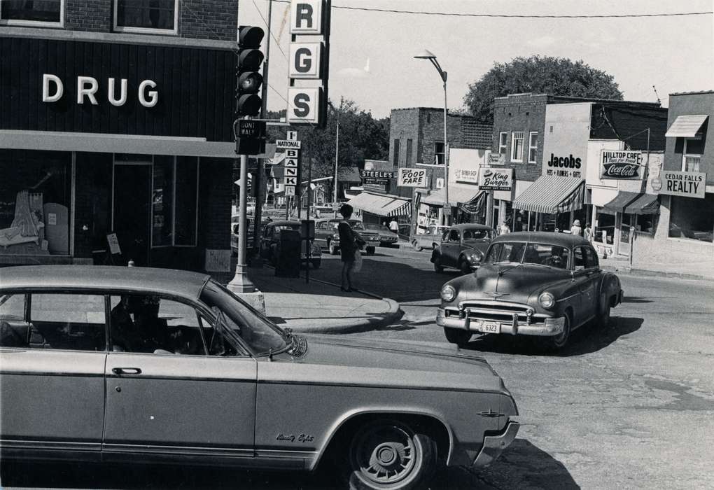 UNI Special Collections & University Archives, Cities and Towns, Businesses and Factories, Iowa History, Motorized Vehicles, history of Iowa, car, Iowa, chrysler, drugstore