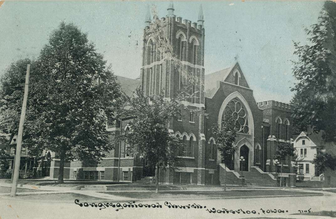 ia, IA, history, postcard, Religious Structures, Waterloo, historic, church, Olsson, Ann and Jons, Iowa, Black Hawk, United States, Photos