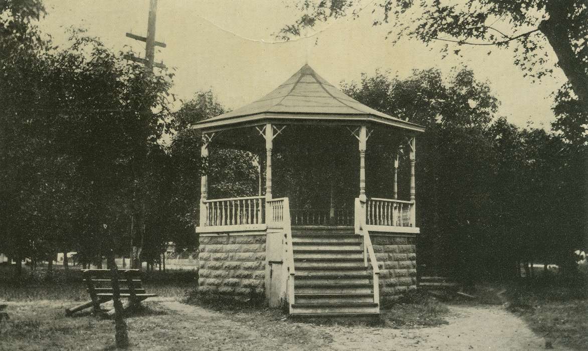 bench, gazebo, brick, Coon Rapids Enterprise, Cities and Towns, correct date needed
