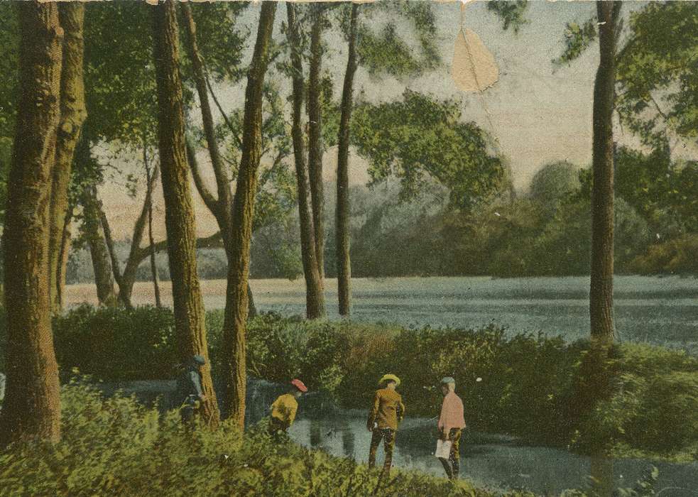 Children, ia, IA, history, postcard, historic, Waterloo, Lakes, Rivers, and Streams, Olsson, Ann and Jons, Iowa, Black Hawk, United States, Photos