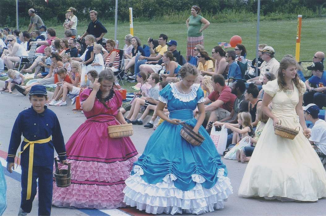 basket, Children, parade, ball gown, Johnson, Coralville, Iowa, historic, Holidays, bucket, Photos, history, Fairs and Festivals, fourth of july, Johnson County Historical Society, cap, United States, belt, ia, IA