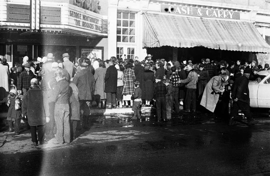 Businesses and Factories, cinema, movie theater, history, Photos, Children, women, hats, Iowa, IA, men, Civic Engagement, United States, television, ia, Main Streets & Town Squares, raffle drawing, Coon Rapids Enterprise, historic, children, Coon Rapids