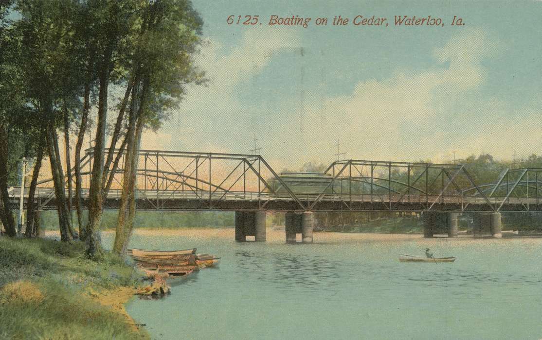 ia, river, IA, history, bridge, Waterloo, historic, Lakes, Rivers, and Streams, Olsson, Ann and Jons, Iowa, Black Hawk, United States, Photos, boats