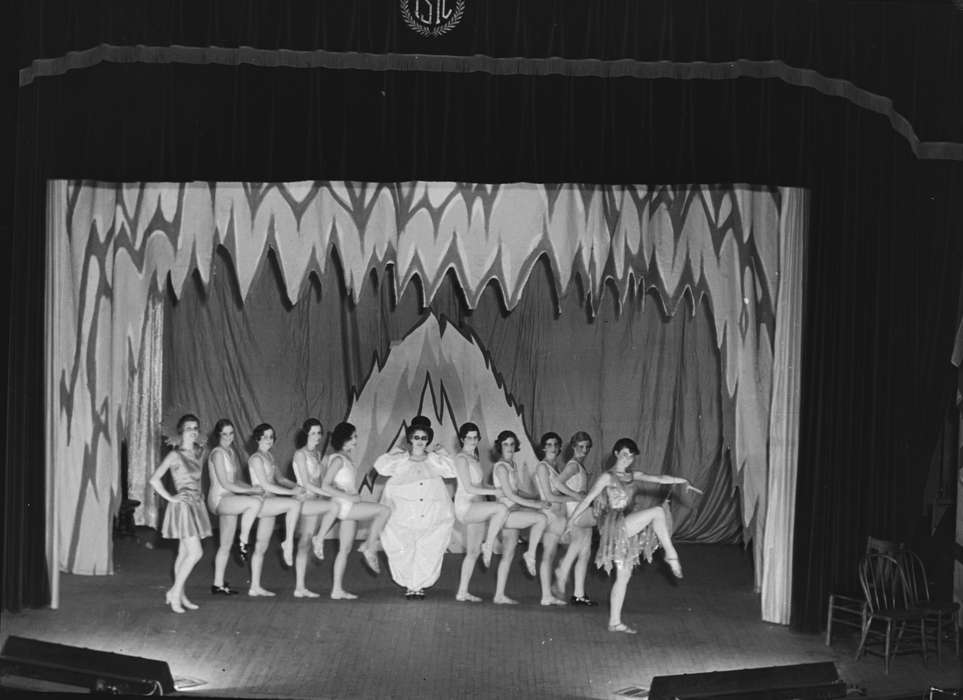 auditorium, history of Iowa, stage, uni, costume, university of northern iowa, Iowa, Iowa History, iowa state teachers college, Cedar Falls, IA, UNI Special Collections & University Archives, Schools and Education