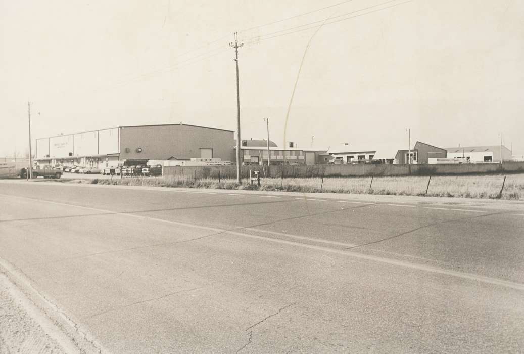 power lines, Motorized Vehicles, building, car, road, correct date needed, Iowa History, Waverly, IA, Waverly Public Library, Cities and Towns, Iowa, Businesses and Factories, history of Iowa