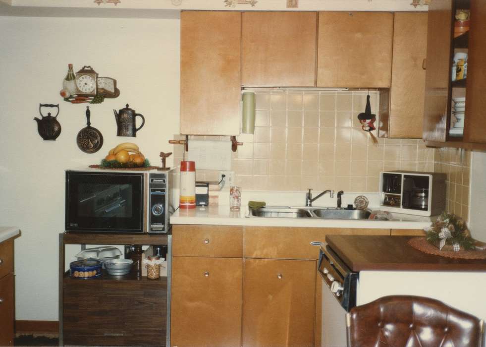 microwave, kitchen, Homes, clock, Solon, IA, coffee pot, history of Iowa, Iowa History, Lokmer, Trish, sink, Iowa