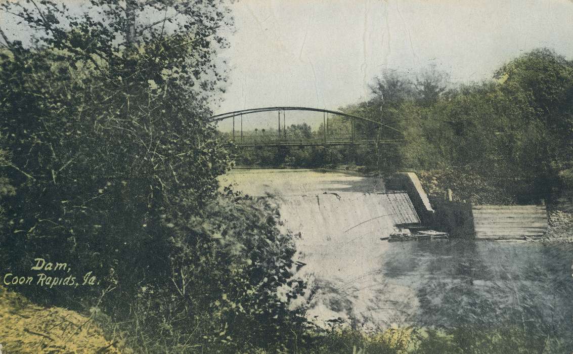 Landscapes, tree, water, Lakes, Rivers, and Streams, bridge, Coon Rapids Enterprise, Cities and Towns, correct date needed