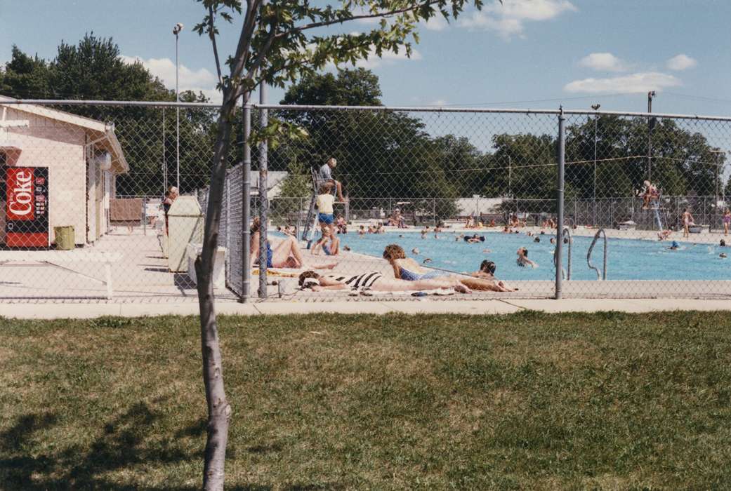swimming pool, pool, Iowa History, Waverly, IA, Outdoor Recreation, Iowa, sunbathing, Waverly Public Library, swimmers, summer, history of Iowa