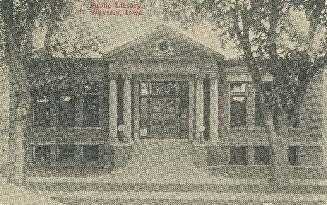 Waverly Public Library, history of Iowa, Cities and Towns, Iowa, Iowa History, Waverly, IA, Schools and Education, library
