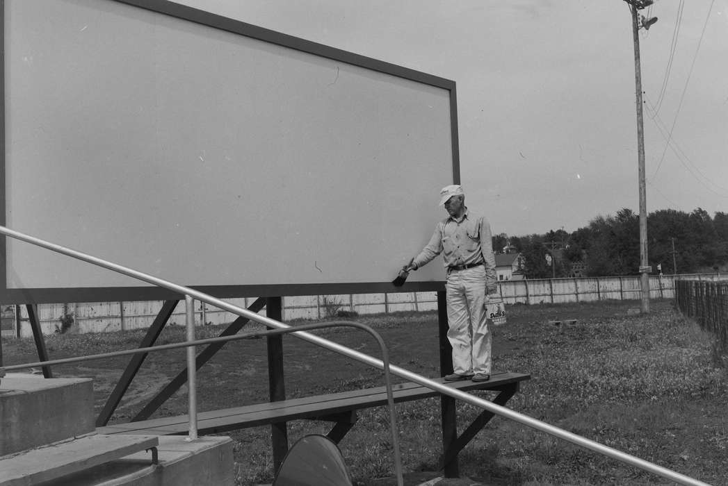 painting, billboard, paint brush, United States, history, ia, Photos, Labor and Occupations, Coon Rapids Enterprise, sign painting, historic, Iowa, paint can, IA, Coon Rapids
