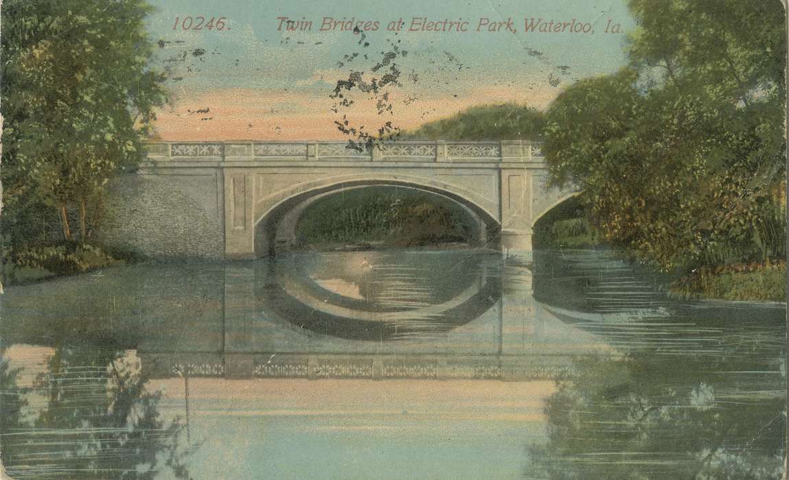 ia, river, IA, history, postcard, bridge, Waterloo, historic, Lakes, Rivers, and Streams, Olsson, Ann and Jons, Iowa, Black Hawk, United States, Photos