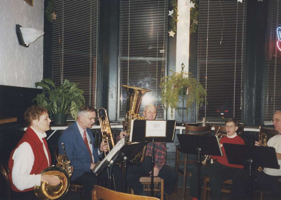 band, correct date needed, old man, elderly, Waverly Public Library, Iowa History, Iowa, old woman, instruments, history of Iowa, Entertainment