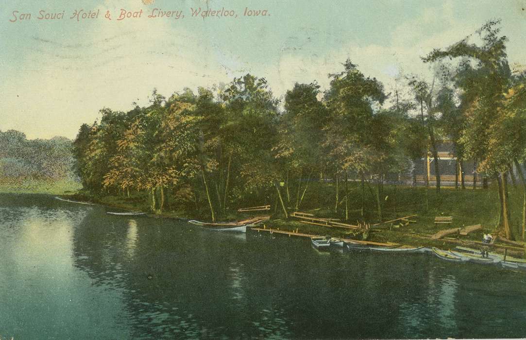 ia, river, IA, history, postcard, historic, Landscapes, Waterloo, Lakes, Rivers, and Streams, Olsson, Ann and Jons, Iowa, Black Hawk, United States, Photos