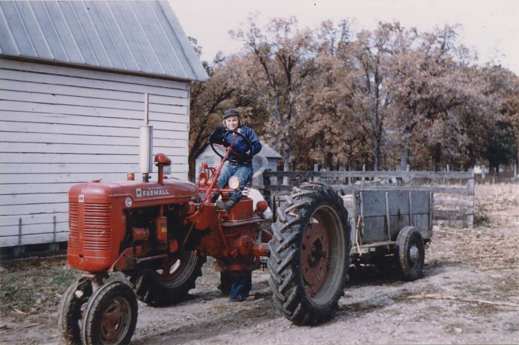 Children, Riverside, IA, Iowa History, tractor, Hospodarsky, Todd, Portraits - Individual, Iowa, Farming Equipment, Farms, history of Iowa, Motorized Vehicles