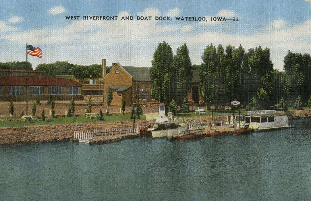 ia, IA, river, history, postcard, historic, Waterloo, Lakes, Rivers, and Streams, Olsson, Ann and Jons, Iowa, Black Hawk, United States, Photos