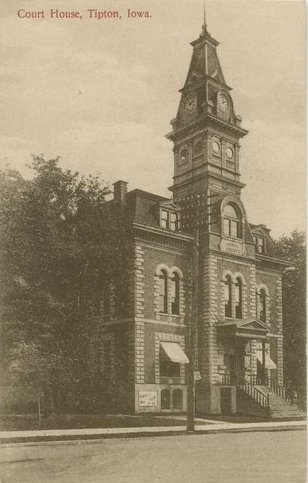 Iowa History, history of Iowa, Iowa, Dean, Shirley, Tipton, IA, courthouse, Cities and Towns