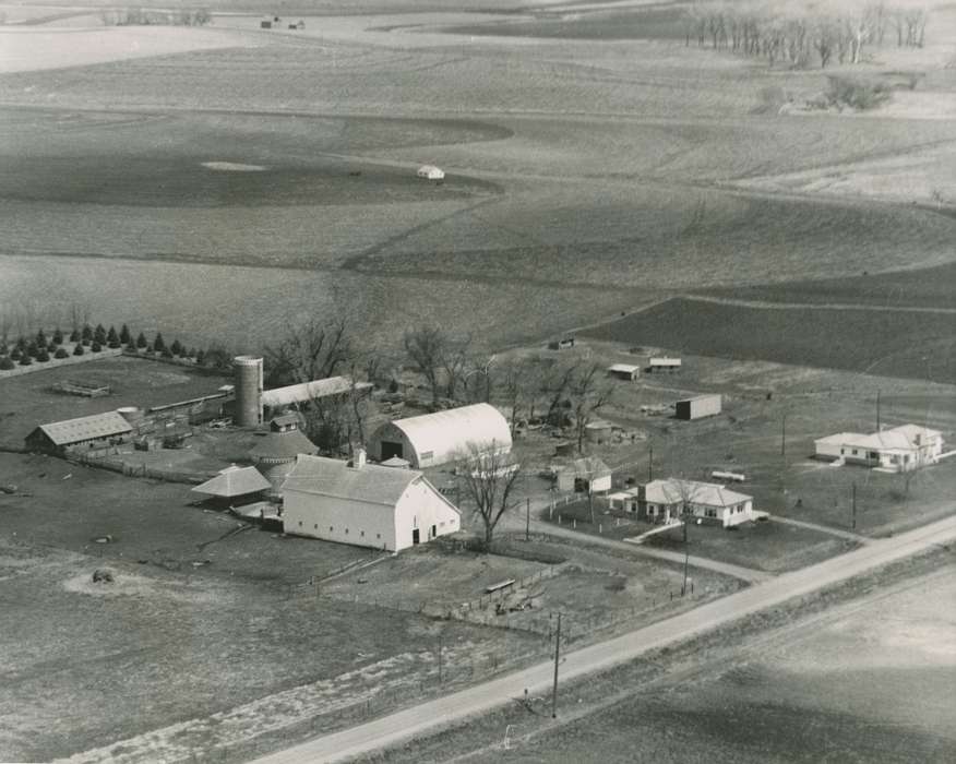 Schmillen, Gloria, Iowa History, Barns, Iowa, Hinton, IA, Aerial Shots, Farms, silo, history of Iowa