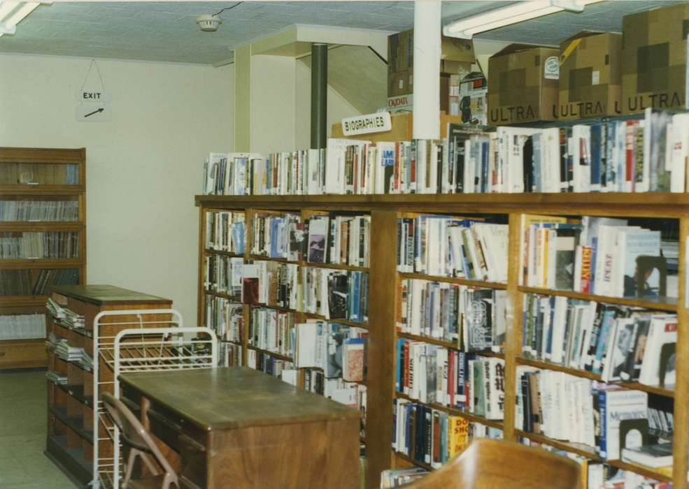 Waverly Public Library, bookshelf, Iowa History, books, history of Iowa, Iowa, Leisure