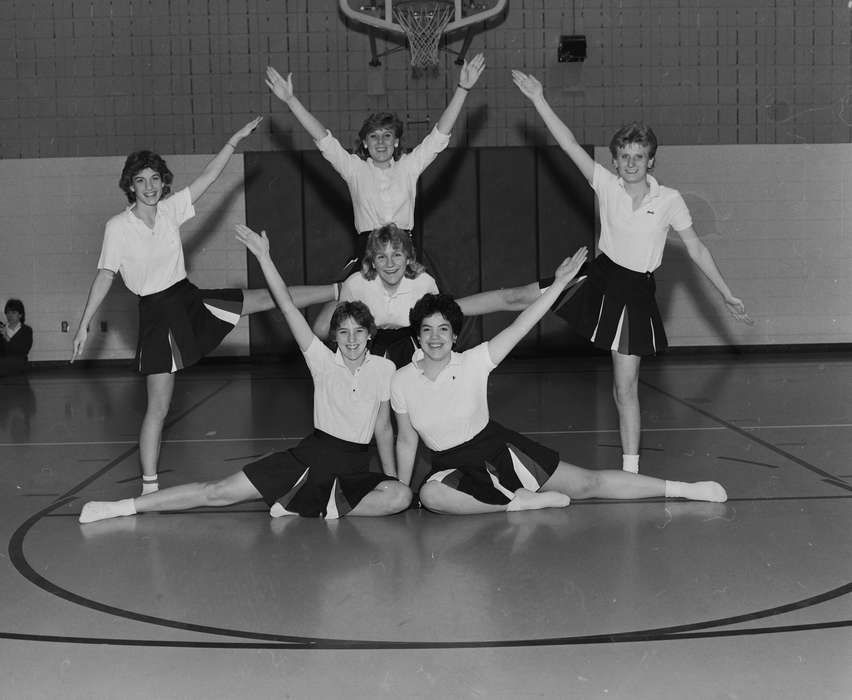 Portraits - Group, Schools and Education, history, Photos, Children, gym, Iowa, IA, cheer, cheerleader, team, Sports, cheerleading, United States, ia, Coon Rapids Enterprise, historic, Coon Rapids