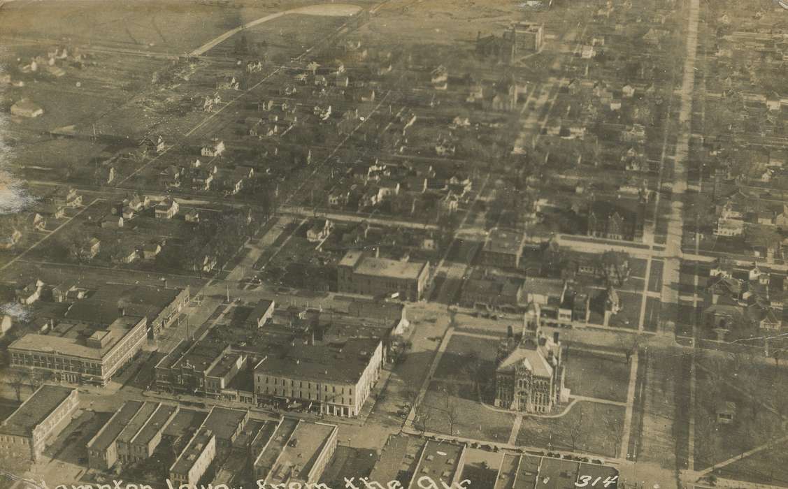 Aerial Shots, ia, Franklin, IA, history, postcard, historic, Cities and Towns, Hampton, Olsson, Ann and Jons, Iowa, United States, Photos