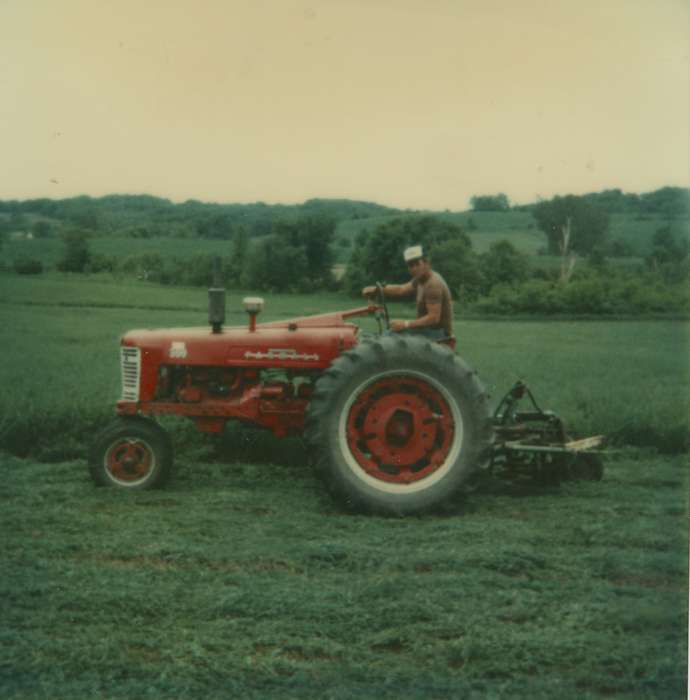 Motorized Vehicles, history of Iowa, Farms, Central City, IA, tractor, Portraits - Individual, Farming Equipment, Iowa, Iowa History, farmall, Powers, Janice