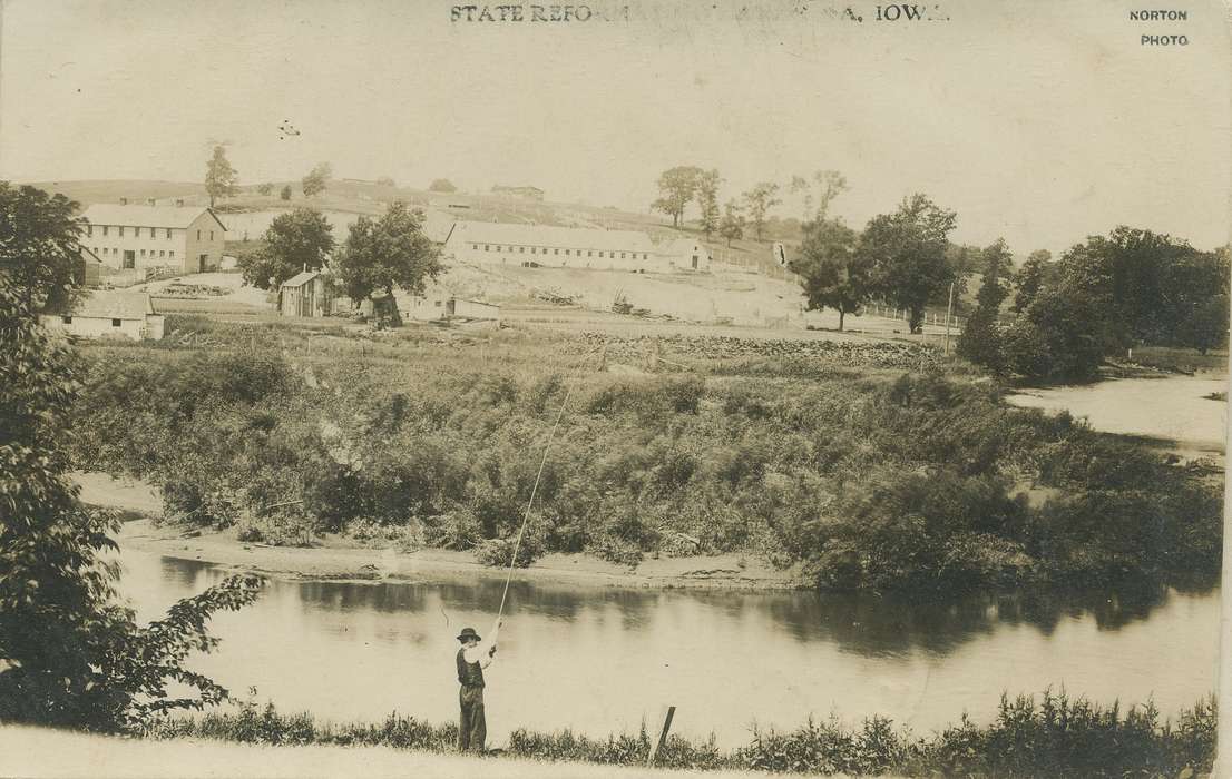 fishing, Prisons and Criminal Justice, Anamosa, IA, anamosa state penitentiary, Outdoor Recreation, Hatcher, Cecilia, river, fishing rod, Iowa History, Iowa, history of Iowa, Lakes, Rivers, and Streams