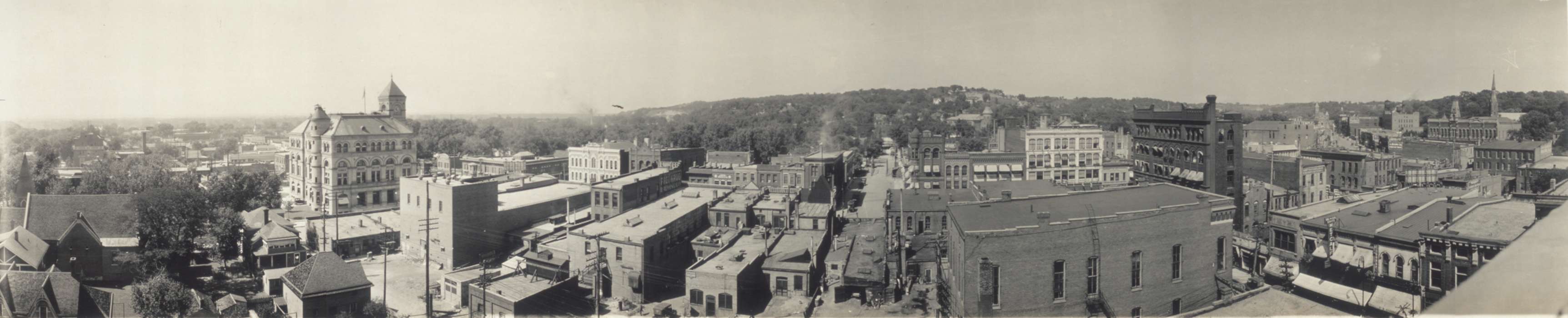 panorama, Iowa History, mainstreet, buildings, Iowa, Library of Congress, Main Streets & Town Squares, Aerial Shots, Cities and Towns, history of Iowa