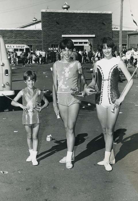 Entertainment, baton, Photos, history, ia, historic, Portraits - Group, trophy, Iowa, bangs, national cattle congress, cattle congress, IA, Black Hawk, Children, leotard, Waterloo, Grout Museum of History and Science, United States