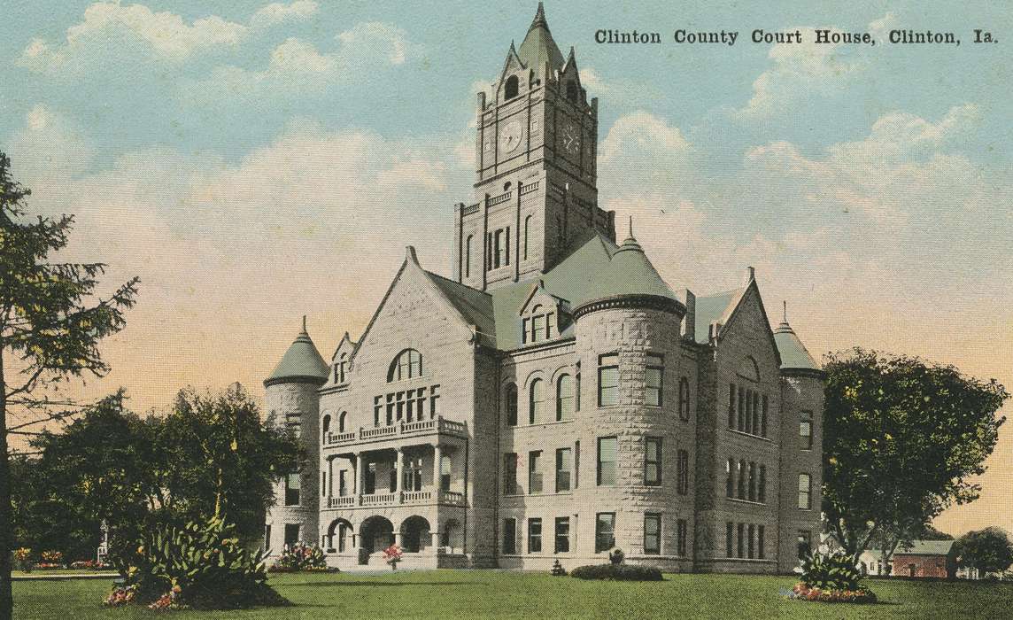 Clinton, IA, Cities and Towns, Iowa History, history of Iowa, Iowa, Dean, Shirley, courthouse