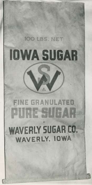Food and Meals, sugar sack, Iowa, Iowa History, Waverly, IA, Waverly Public Library, sugar factory, Businesses and Factories, Labor and Occupations, history of Iowa