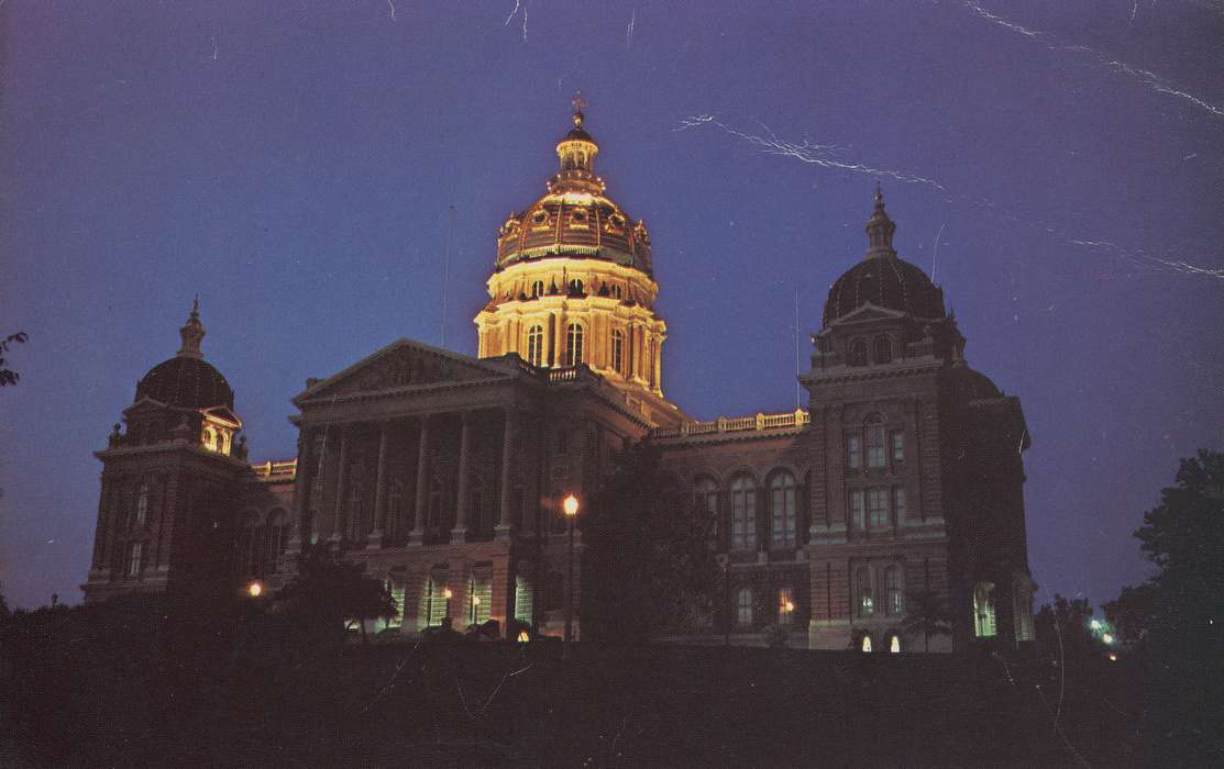ia, IA, history, postcard, Des Moines, historic, Olsson, Ann and Jons, iowa capitol building, Photos, Iowa, United States, capitol
