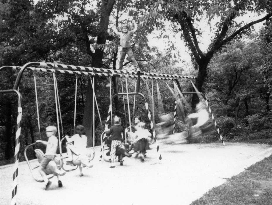 Children, playground, history of Iowa, swing set, Karns, Mike, Ely, IA, Iowa History, Leisure, Iowa