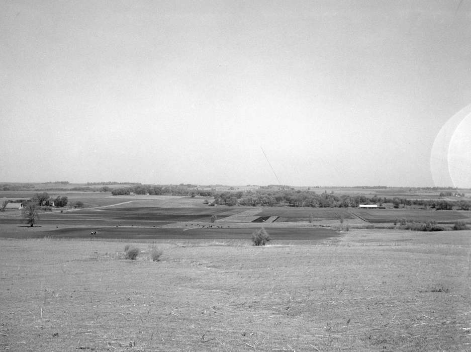 history of Iowa, horizon, Aerial Shots, Homes, Iowa History, Farms, farmland, fields, Iowa, Landscapes, Library of Congress