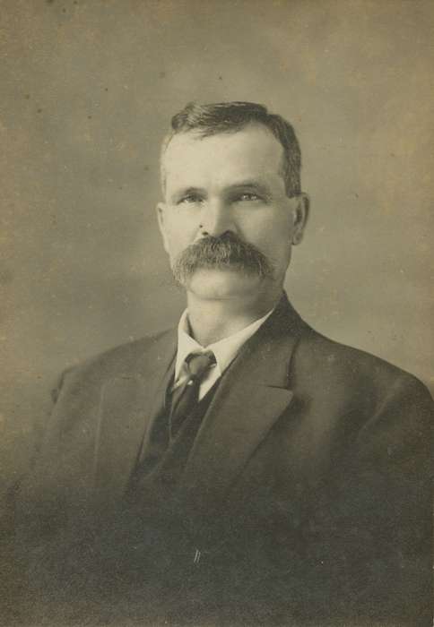 Portraits - Individual, Geis, John, Iowa, IA, mustache, Iowa History, history of Iowa