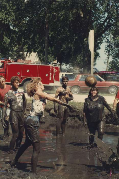 fire engine, Iowa History, Meisenheimer, Brenda, history of Iowa, Redfield, IA, volleyball, Iowa, mud, Outdoor Recreation