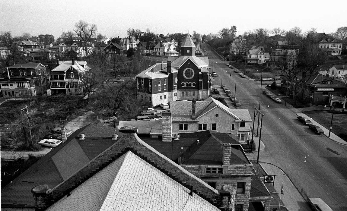 chimney, flag, Businesses and Factories, courthouse, history of Iowa, Aerial Shots, Prisons and Criminal Justice, Cities and Towns, Iowa History, house, neighborhood, Ottumwa, IA, Main Streets & Town Squares, Iowa, Lemberger, LeAnn