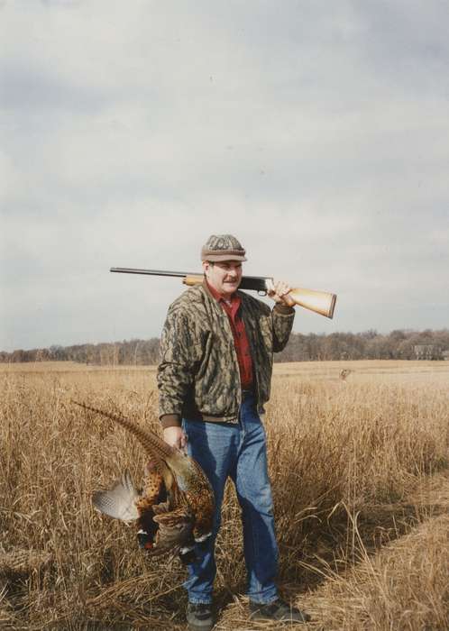 hunting, hunter, gun, prairie, Iowa History, Iowa, Jones, Rachel, history of Iowa, Outdoor Recreation, pheasant, shotgun, Portraits - Individual, IA