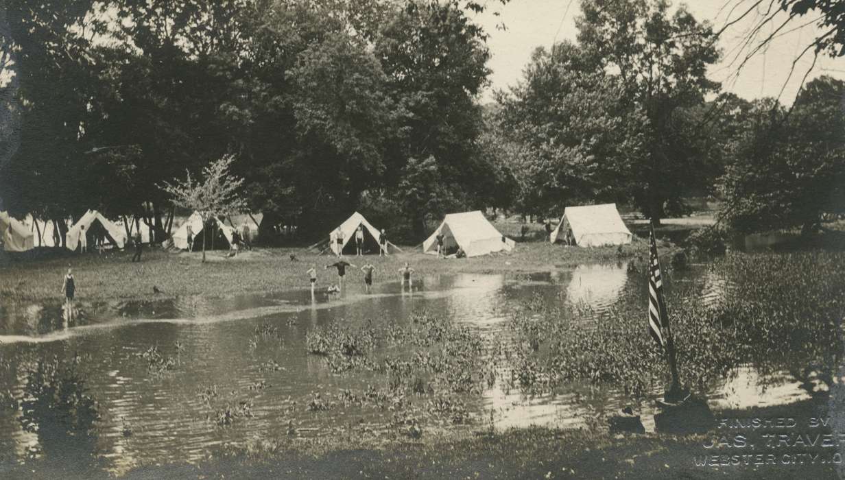 boy scouts, Lakes, Rivers, and Streams, Iowa History, history of Iowa, Iowa, Children, Hamilton County, IA, Outdoor Recreation, McMurray, Doug, river, tent