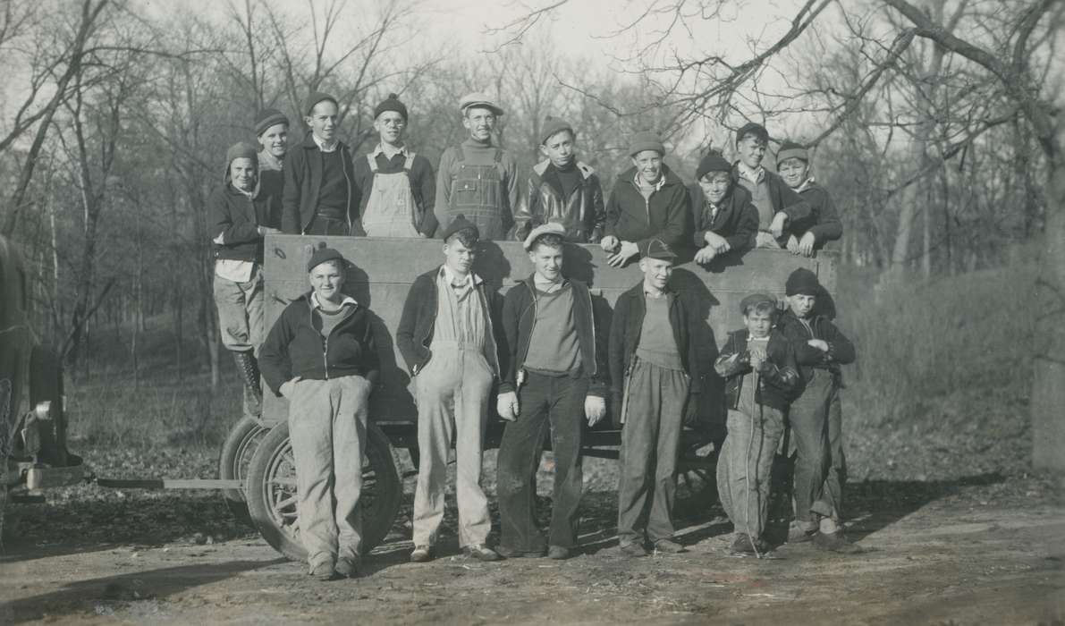 McMurray, Doug, Animals, wagon, Outdoor Recreation, Iowa History, boy scouts, Portraits - Group, Iowa, history of Iowa, Webster City, IA