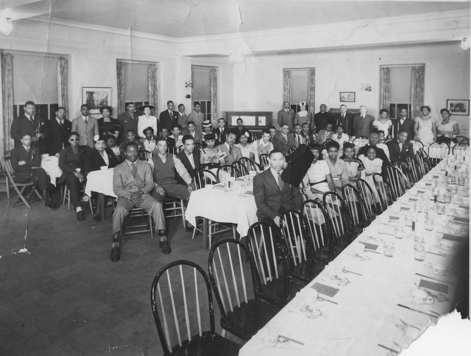 People of Color, Iowa History, african american, history of Iowa, Portraits - Group, banquet, Henderson, Jesse, Waterloo, IA, Food and Meals, Iowa