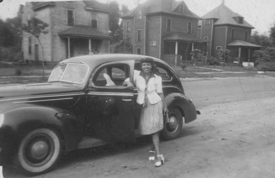 Henderson, Jesse, Leisure, People of Color, car, Iowa History, Waterloo, IA, Portraits - Individual, Iowa, african american, Cities and Towns, history of Iowa, Motorized Vehicles