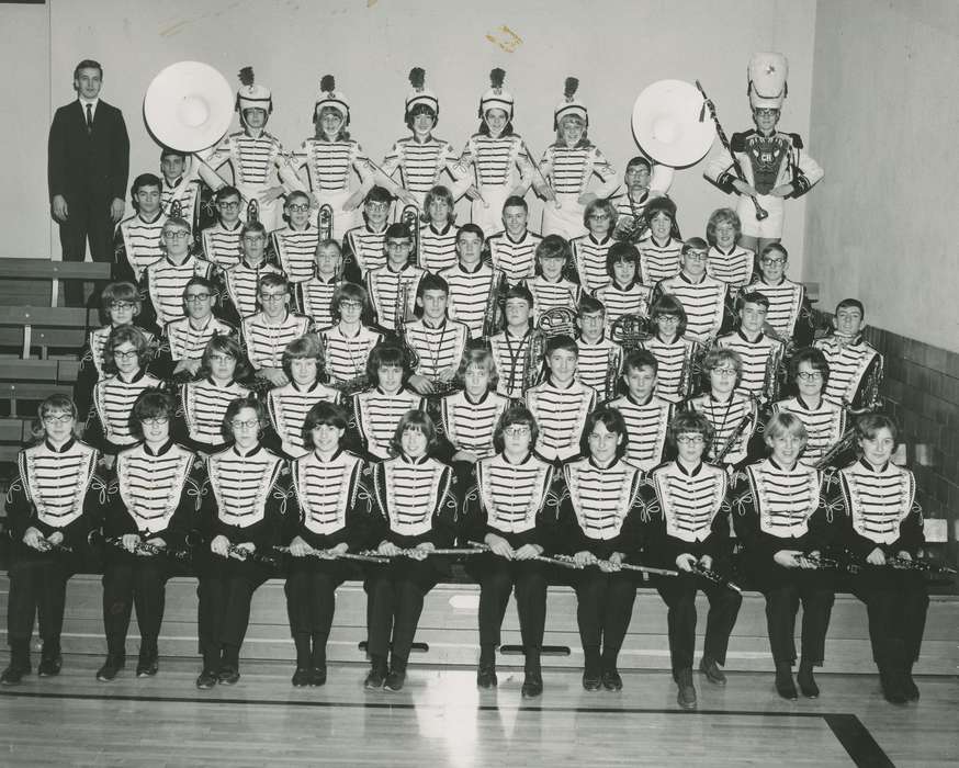 sousaphone, Iowa, Nixon, Charles, Schools and Education, Portraits - Group, high school, Coon Rapids, IA, music, Iowa History, history of Iowa, marching band